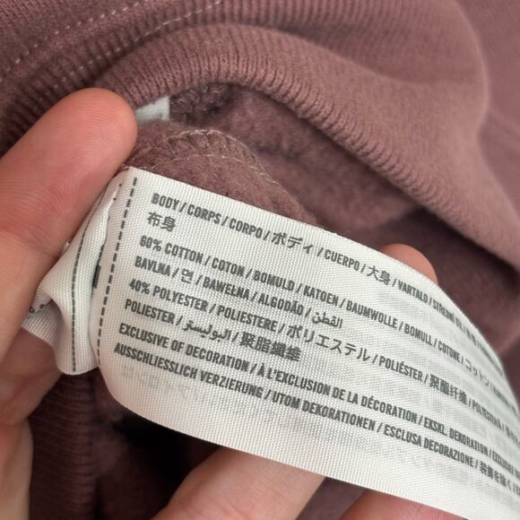 Abercrombie Soft AF Fleece Quarter Zip Pullover in Warm Pinkish Brown - Size L - Picture 4 of 4